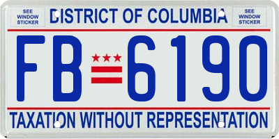 DC license plate FB6190