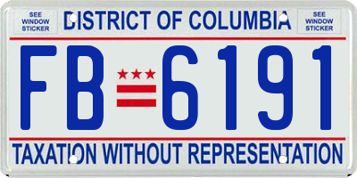 DC license plate FB6191