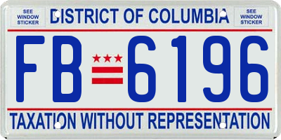 DC license plate FB6196