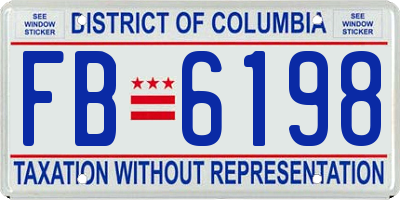 DC license plate FB6198