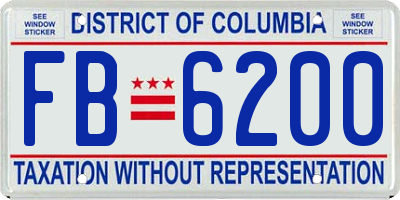 DC license plate FB6200