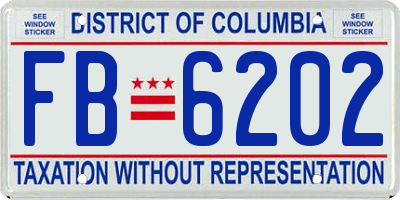 DC license plate FB6202