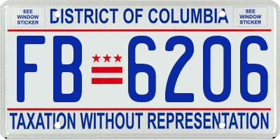 DC license plate FB6206