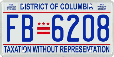 DC license plate FB6208