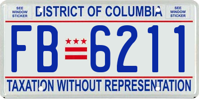 DC license plate FB6211