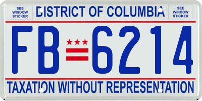 DC license plate FB6214