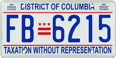 DC license plate FB6215