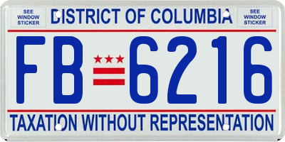 DC license plate FB6216