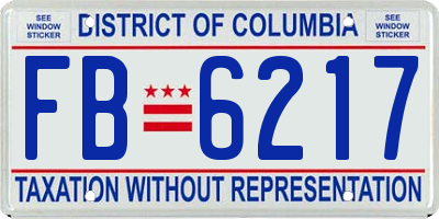 DC license plate FB6217