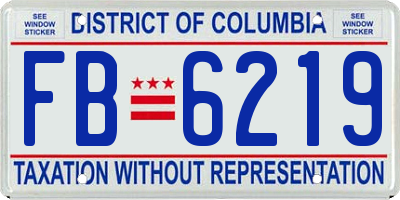 DC license plate FB6219