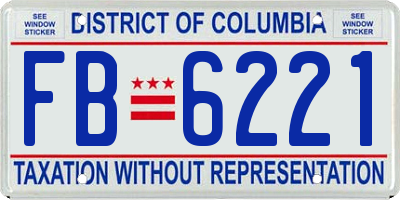 DC license plate FB6221