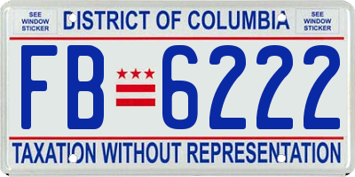 DC license plate FB6222