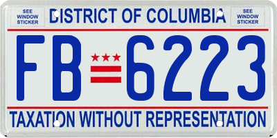 DC license plate FB6223