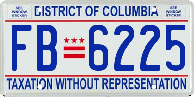 DC license plate FB6225