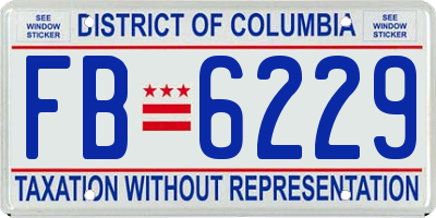 DC license plate FB6229