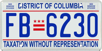 DC license plate FB6230