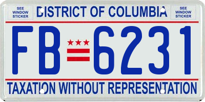 DC license plate FB6231