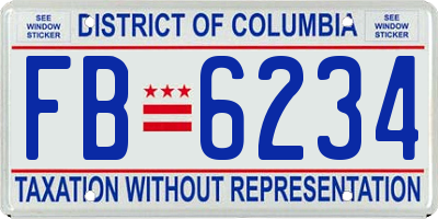 DC license plate FB6234