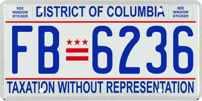 DC license plate FB6236