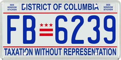 DC license plate FB6239