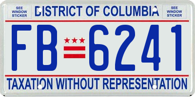 DC license plate FB6241