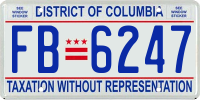 DC license plate FB6247