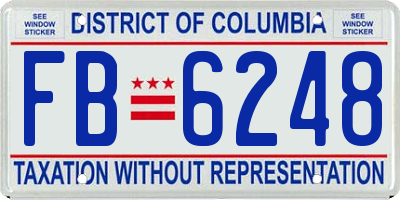 DC license plate FB6248