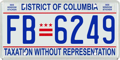 DC license plate FB6249