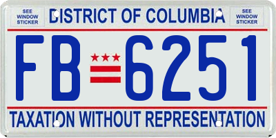 DC license plate FB6251