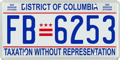 DC license plate FB6253