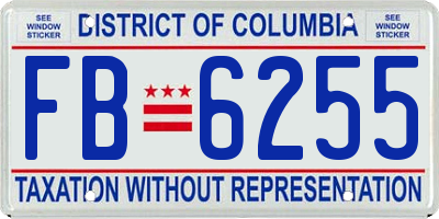 DC license plate FB6255