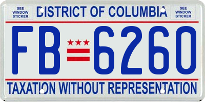 DC license plate FB6260