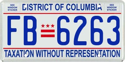 DC license plate FB6263