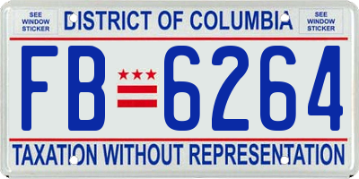 DC license plate FB6264