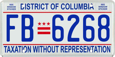 DC license plate FB6268