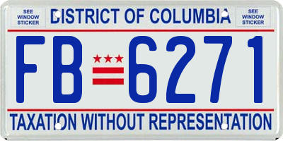 DC license plate FB6271