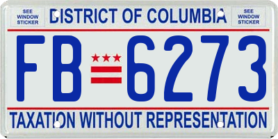 DC license plate FB6273