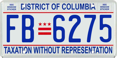 DC license plate FB6275