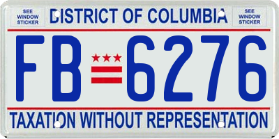 DC license plate FB6276