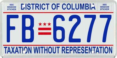 DC license plate FB6277