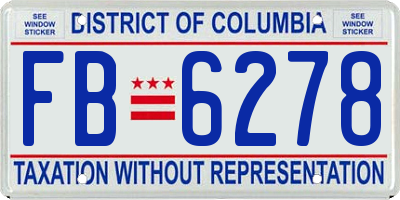 DC license plate FB6278