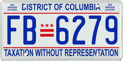 DC license plate FB6279