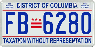 DC license plate FB6280