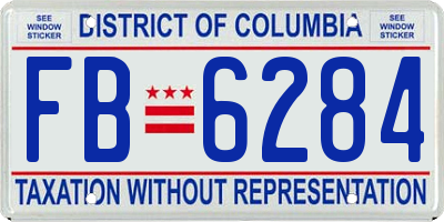 DC license plate FB6284