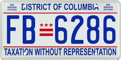 DC license plate FB6286