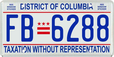 DC license plate FB6288