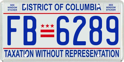 DC license plate FB6289