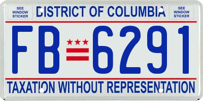 DC license plate FB6291