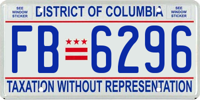 DC license plate FB6296