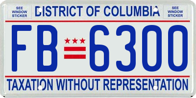 DC license plate FB6300